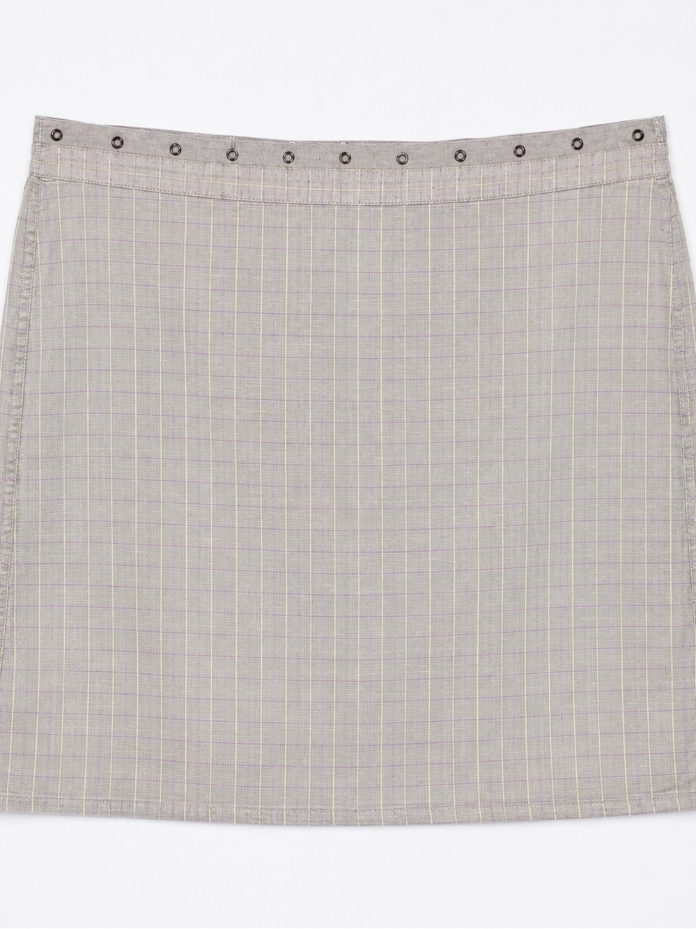 FLAX by Jeanne Engelhart 100% Linen Plaid Skirt One Size